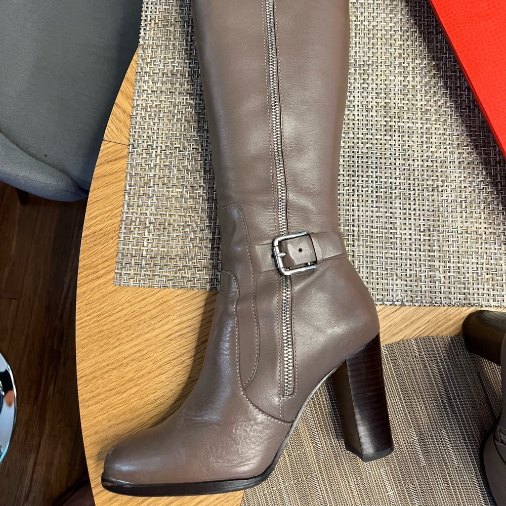 Over-the Knee-high leather boots by Donald J Pliner